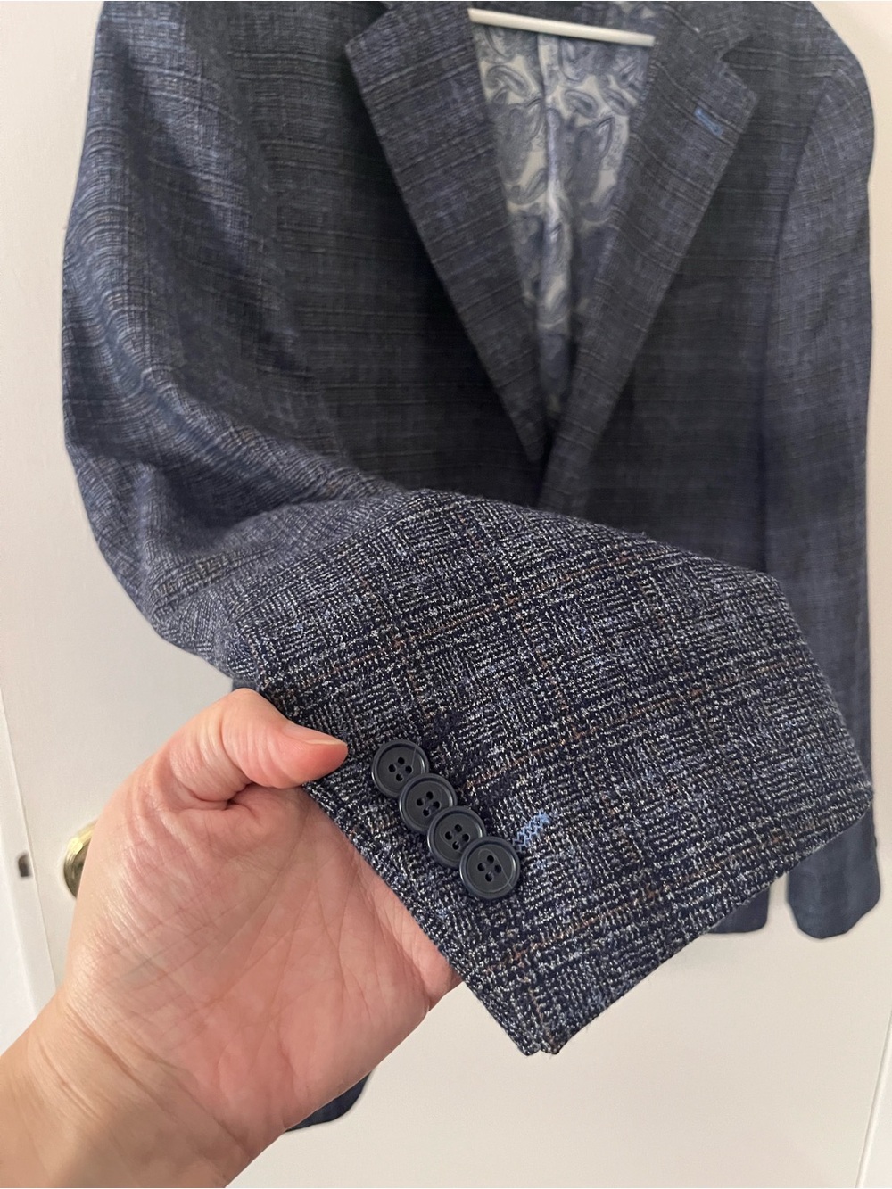 Tailorbyrd Collection Blue Sport Coat Classic Tweed Blazer Size 42R - Picture 6 of 13